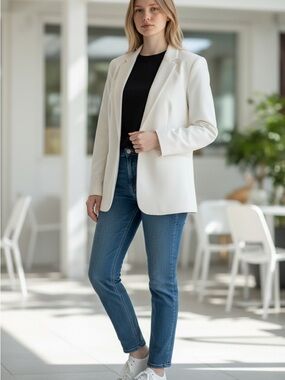NWOT H&M White Single Breasted Blazer